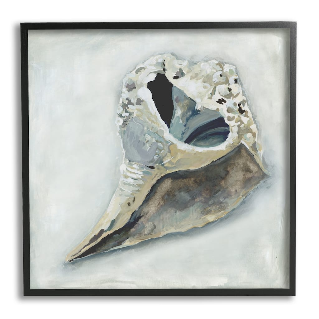 Stupell Nautical Conch Seashell Framed Giclee Texturized Wall Art, Design By Erica Christopher