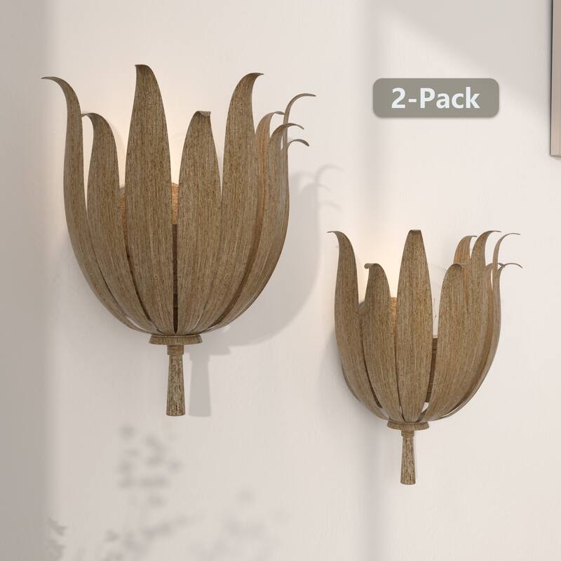 Acroma 2-set Steel Dimmable Steel Wall Sconce with Floral Design