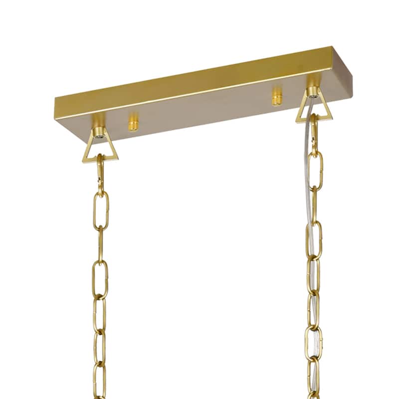 Tudor 6 Light 36in Satin Gold & Black Chandelier - Satin Gold