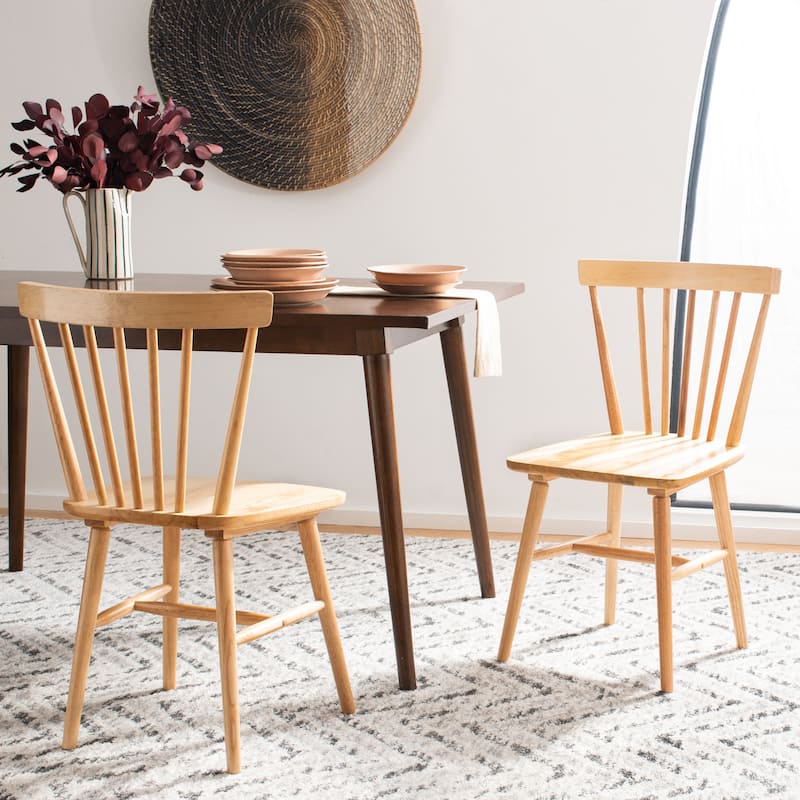 SAFAVIEH Signa Spindle Farmhouse Dining Chair (Set of 2) - 20" W x 20" D x 33" H - 20"W x 20"D x 33"H