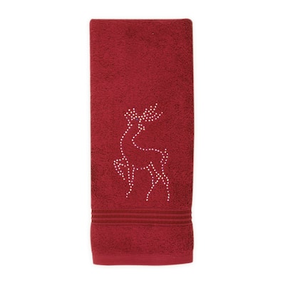 Sparkles Home Rhinestone Reindeer Hand Towel