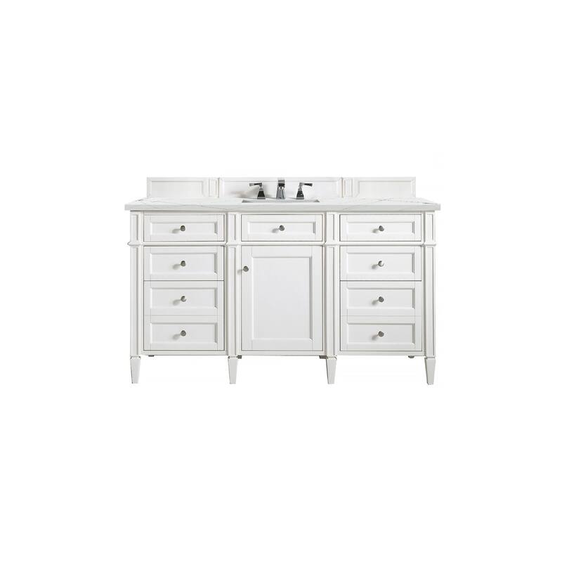 James Martin Vanities 655-V60S3ENC Brittany 60" Free Standing Single - Bright White - Painted