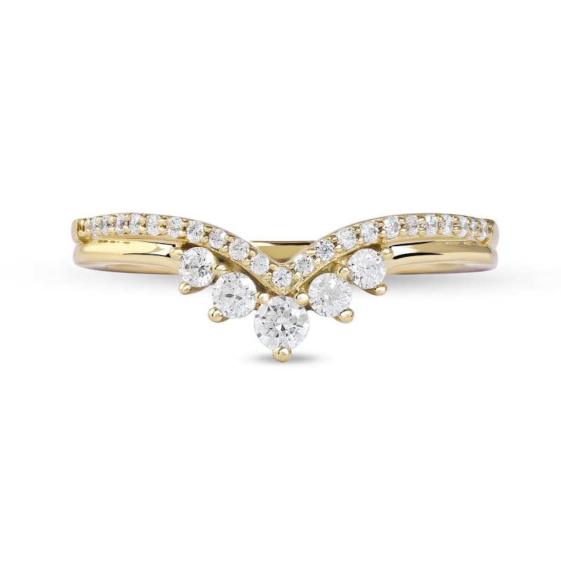 1/3ct TDW Diamond Contour Wedding Band in 10K Gold for Women