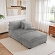 preview thumbnail 115 of 116, Modular Armchair and Ottoman Set with Adjustable Headrest, Flannel Upholstery