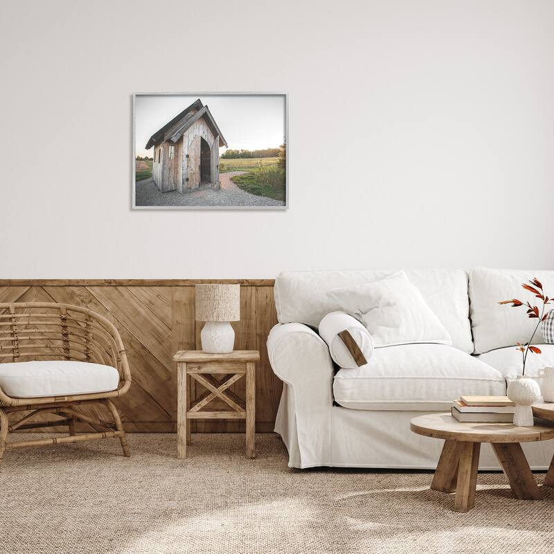 Stupell Cabin at Sunset Framed Giclee Art Design by Donnie Quillen