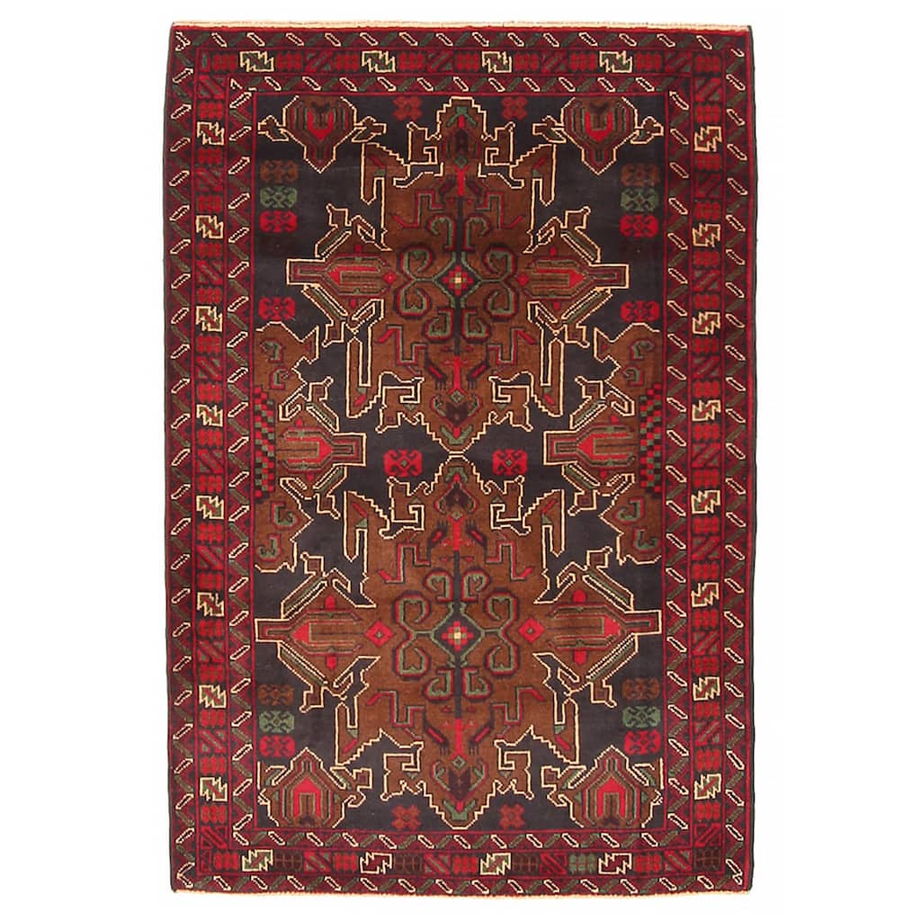 Teimani Charcoal Rug 3'2" x 4'10" - 3'2 x 4'10