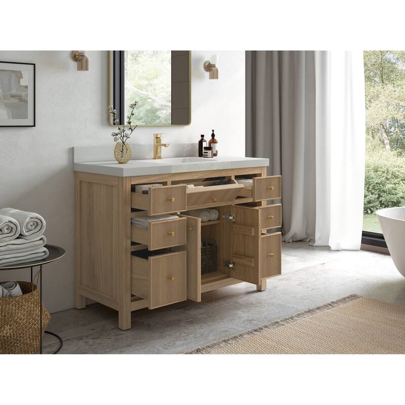 Willow Collections 48 in. W x 22 in. D Sonoma Teak Single Sink Bathroom Vanity with Countertop