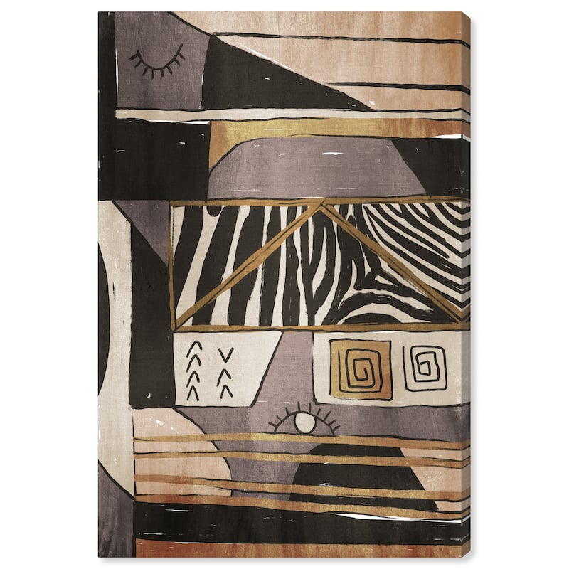 Wynwood Studio Canvas Abstract Peeking through Abstract Gold and Modern & Contemporary Wall Art Canvas Print
