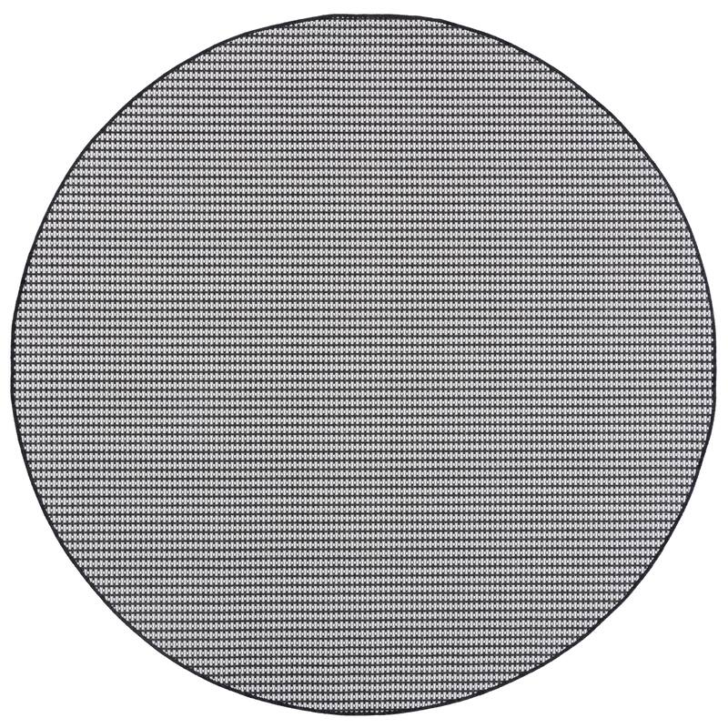 SAFAVIEH Terrace Ribana Indoor/Outdoor Washable Backyard Patio Rug - 6'7" Round - Black/White
