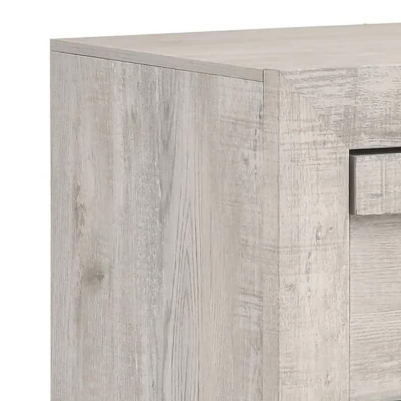 Velz Nightstand, 2 Drawers, Metal Finger Pull Handles, Weathered Beige