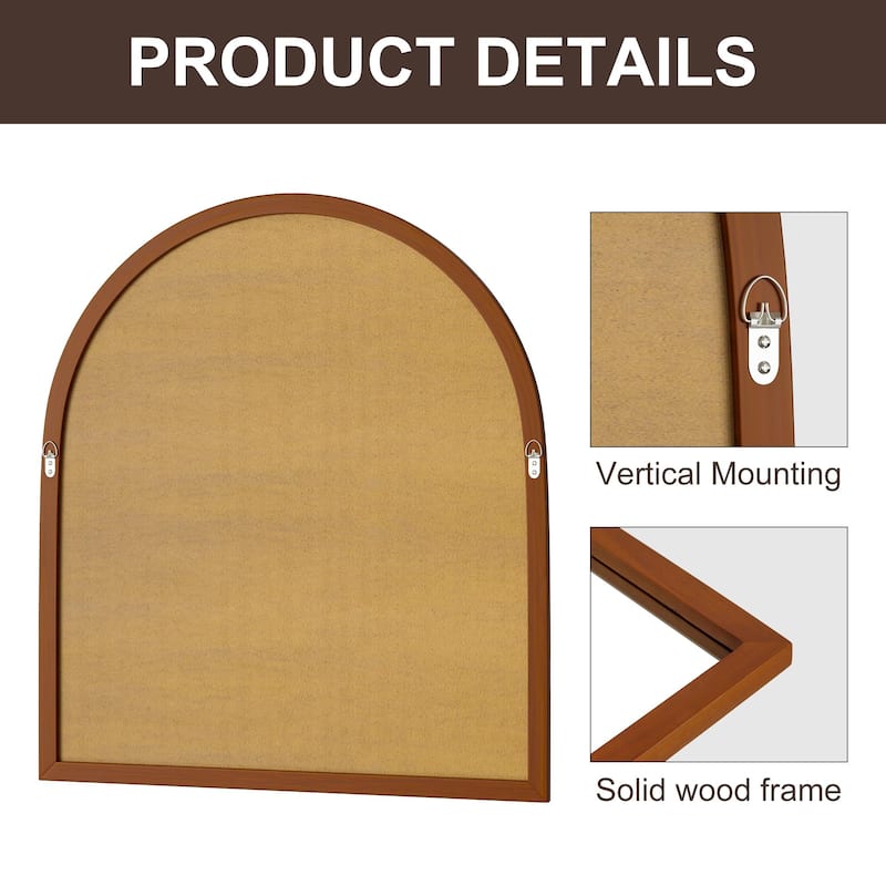 Wall Mirror Arched Mirror with Solid Wood Frame (Set Of 2) - 35*31