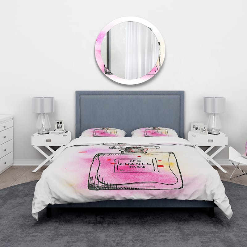 Designart 'Perfume Chanel Five IV' French Country Duvet Cover Set