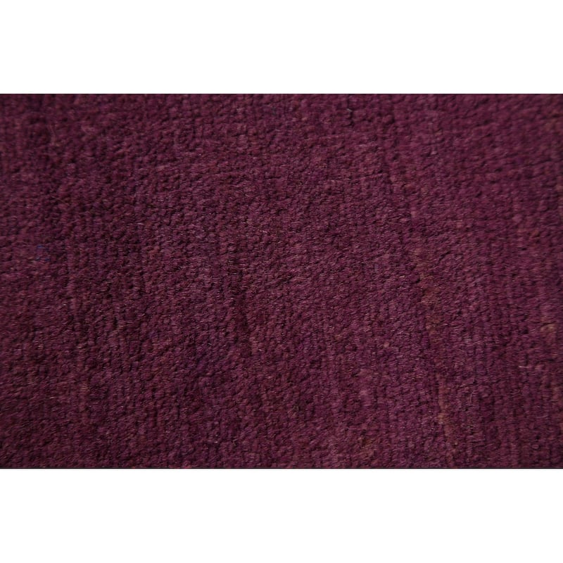 Purple Gabbeh Modern Rug Hand-Knotted Wool Carpet - 3'4" x 3'7"