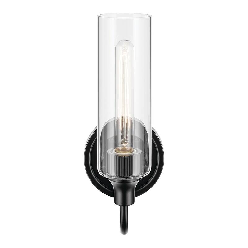 Kichler Lighting Kavi 13" 1-Light Wall Sconce with Clear Glass in Black