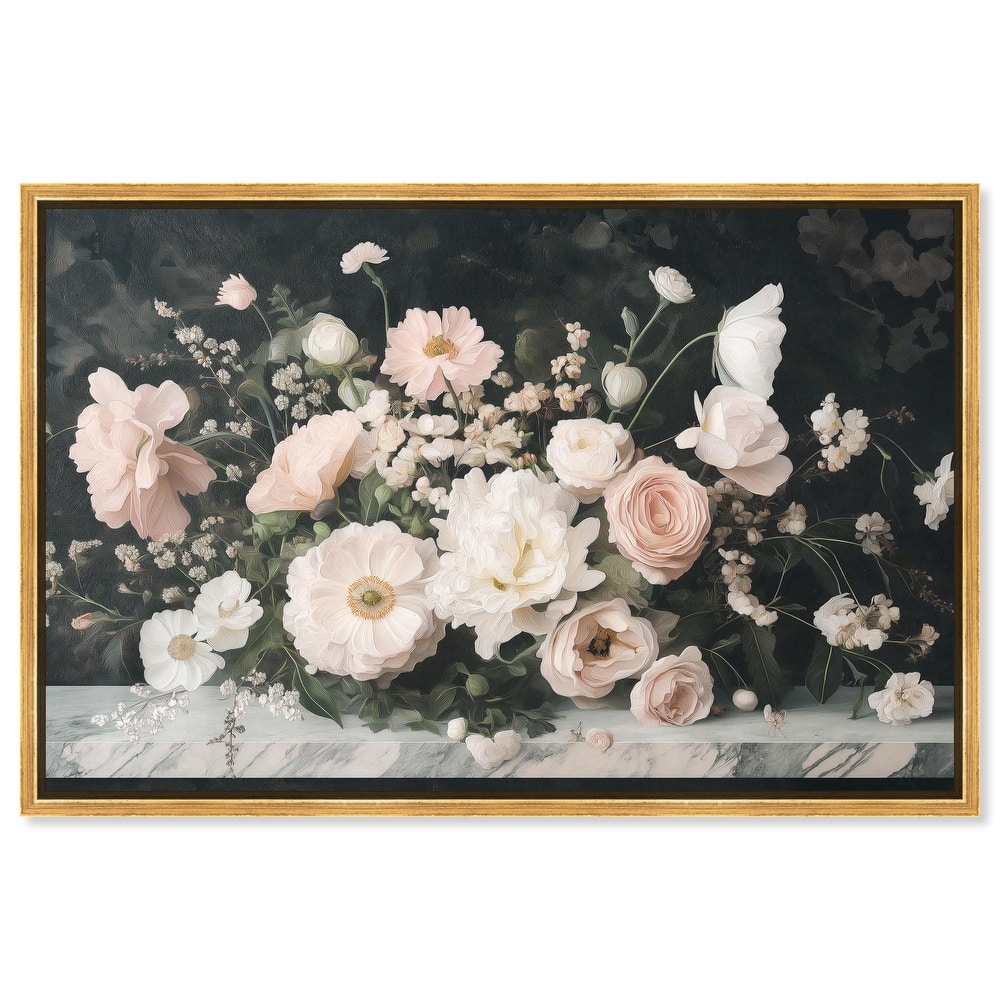 Marble and Blooms Canvas by Art Remedy