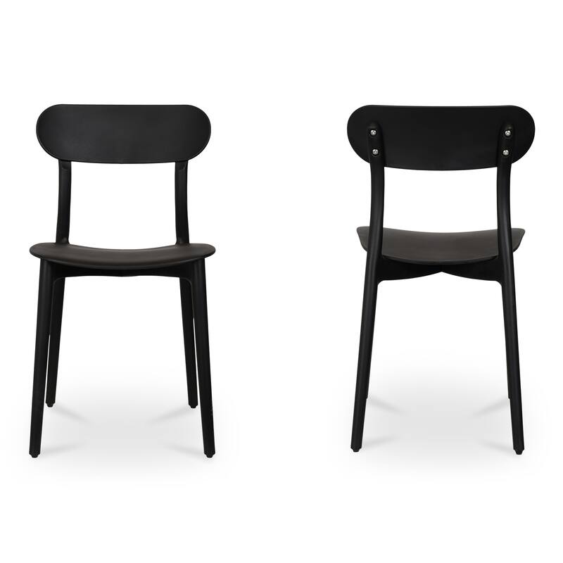 NADAAL STUDIOS Vance, Patio Dining Chairs, Black, Set of Two - 16.75 X 20.5 X 31