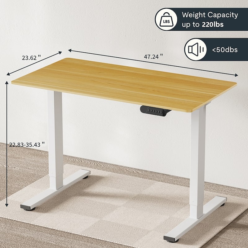 Electric Standing Desk, Dual Motor Adjustable 48x24 Home Workstation