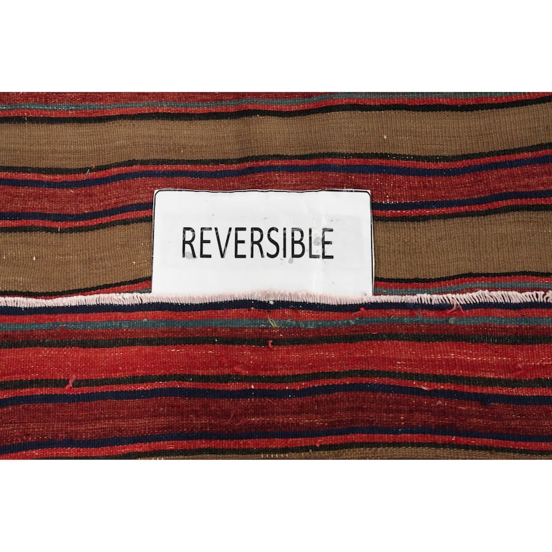Hand Woven Oriental 100% Wool Carpet Southwestern Geometric Multi-Colored Kilim Area Rug - 8' 0'' X 5' 3''
