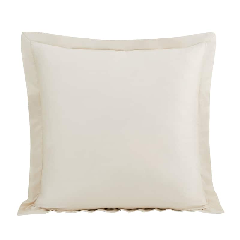 HiEnd Accents Premium 100% Lyocell Silky Soft Modern Contemporary Euro Sham Pillow Cover, 27" x27" - Ivory