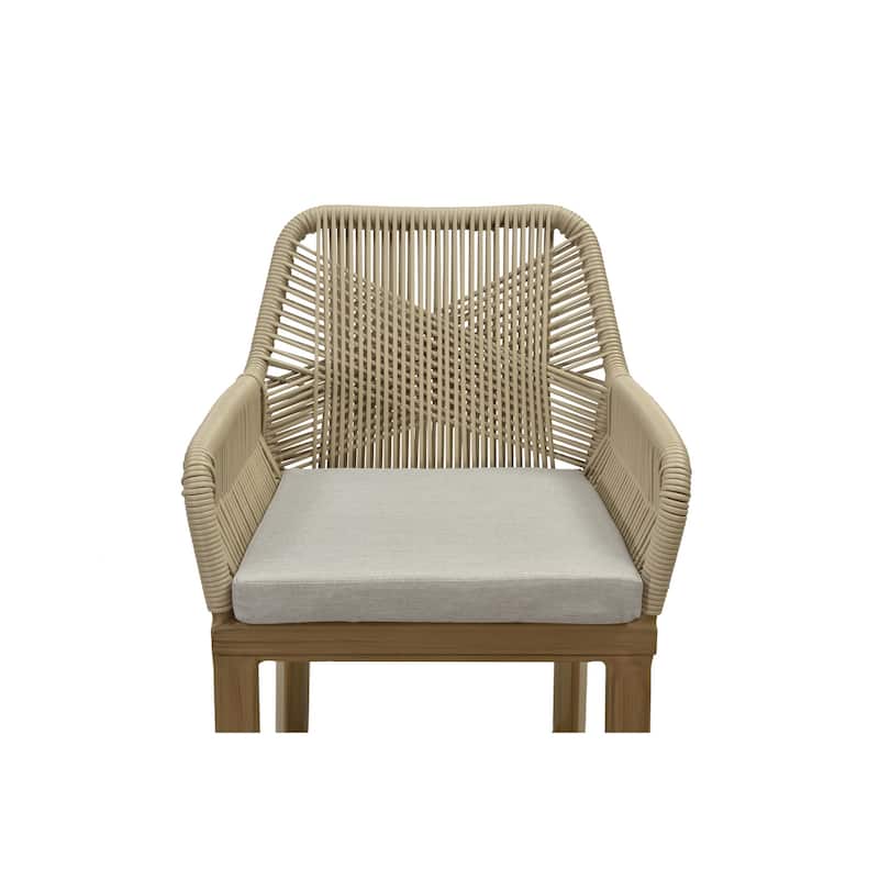 PURPLE LEAF Outdoor Counter Height Bar Stools Set of 4 Patio Aluminum Barstools with Back and Cushions