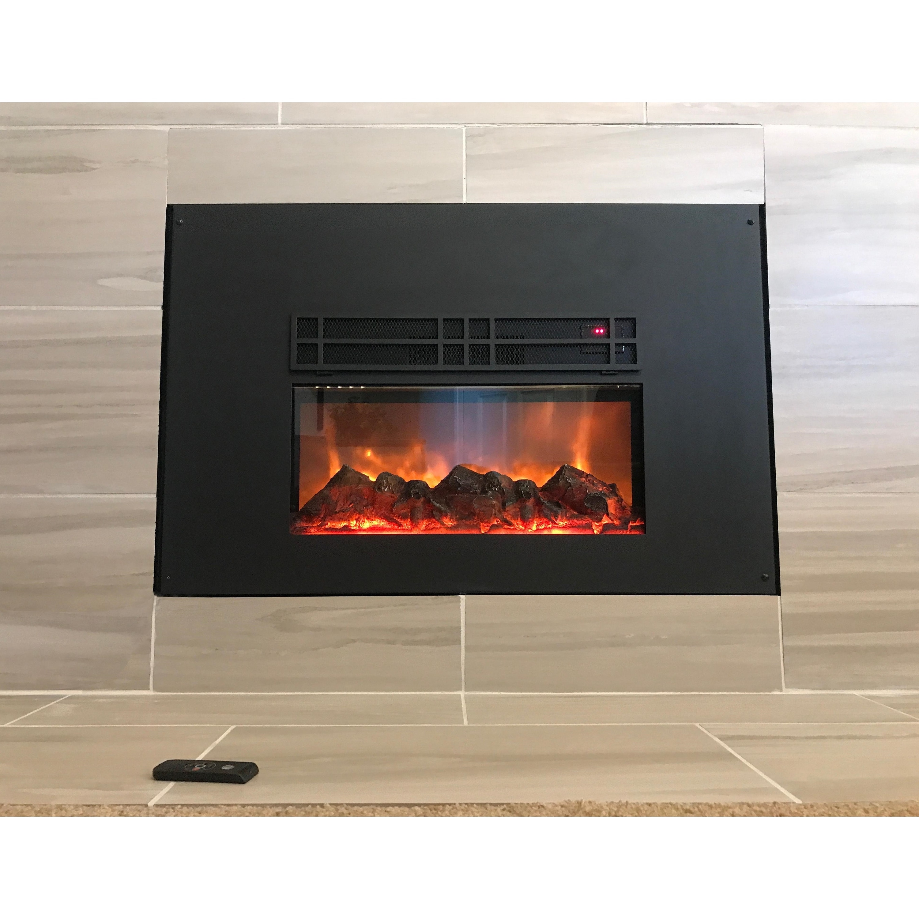 AA Warehousing True Flame electric fireplace insert 24 with front surround  - Bed Bath u0026 Beyond - 16302803