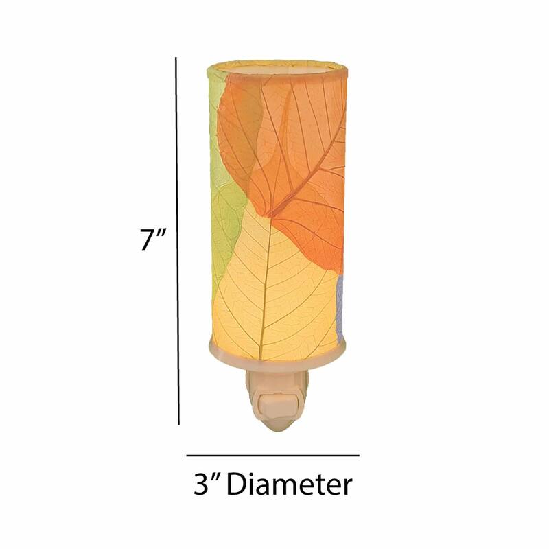 Cylinder Nightlight, Cocoa Leaves Shade, 3 x 3 x 7 in. - 3 x 3 x 8