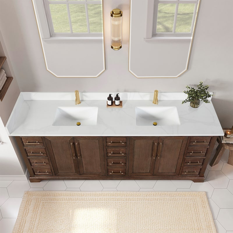 Tokyo Bath Vanity with Quartz Stone Top without Mirror