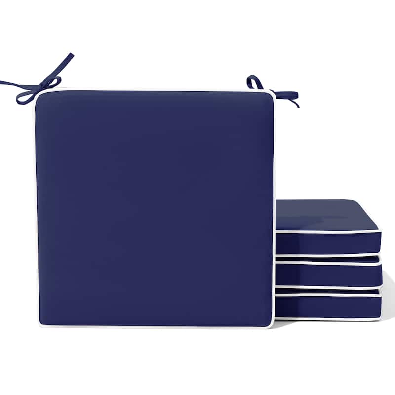 Outdoor Indoor Dining Chairs Cushion Set Seat Pad Chair Cushion - 4PCS - Navy Blue - 18.8 inches