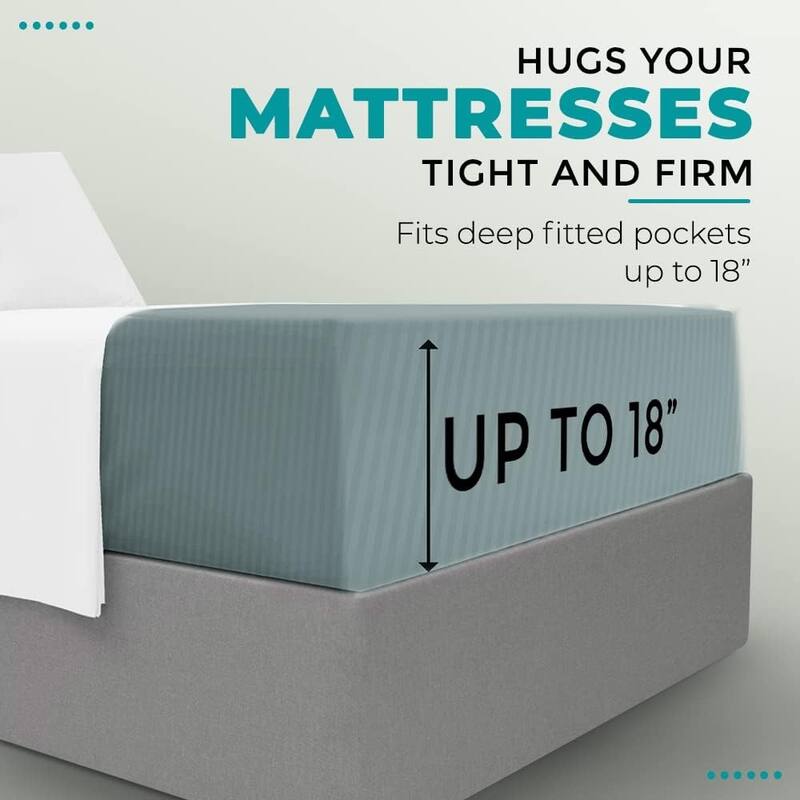 Feather & Stitch 500 Thread Count Damask Stripe ONLY Fitted Sheet