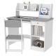 preview thumbnail 1 of 8, Kids Desk and Chair Set with Storage, Study Desk with Chair for Children 5-8 Years Old, Gray Gray