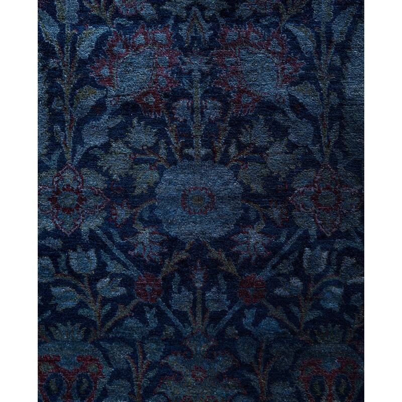 Overdyed One-of-a-Kind Hand-Knotted Runner Rug - Navy - 2' 8" x 15' 8"