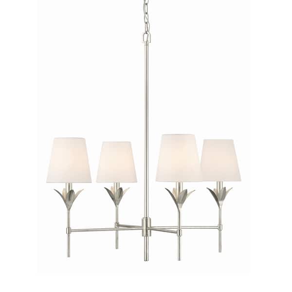 slide 2 of 11, Crystorama Lighting Group 534 Broche 4 Light 28" Wide Chandelier with Antique Silver