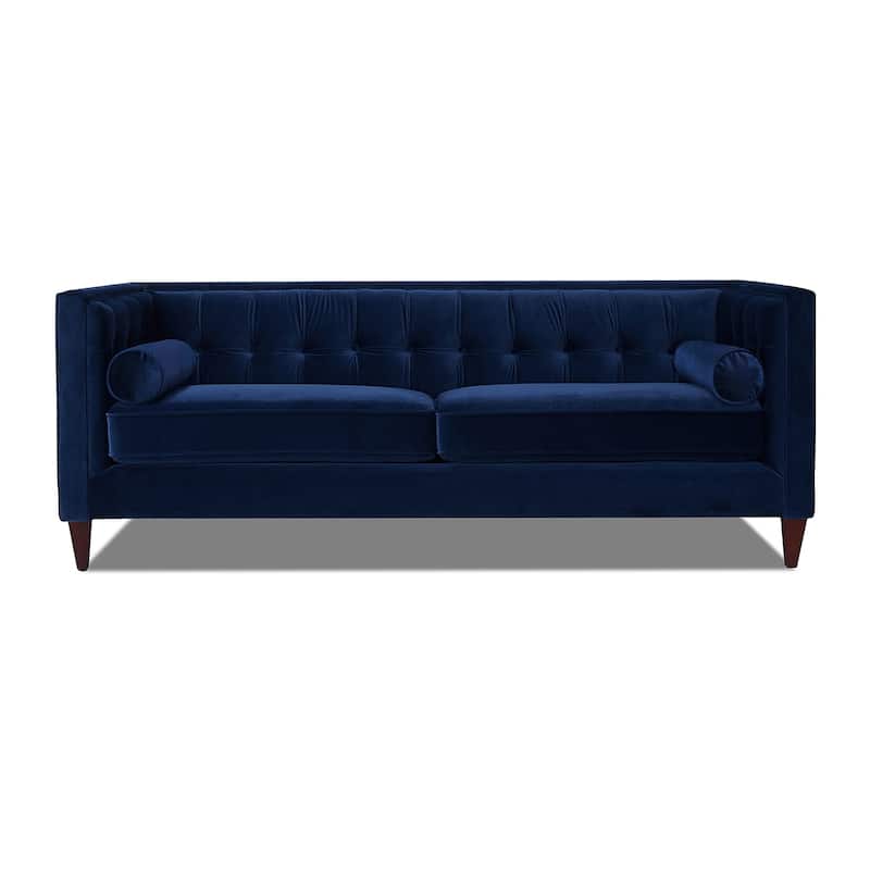 Jack 84" Mid-Century Modern Tuxedo Sofa with Bolster Pillows