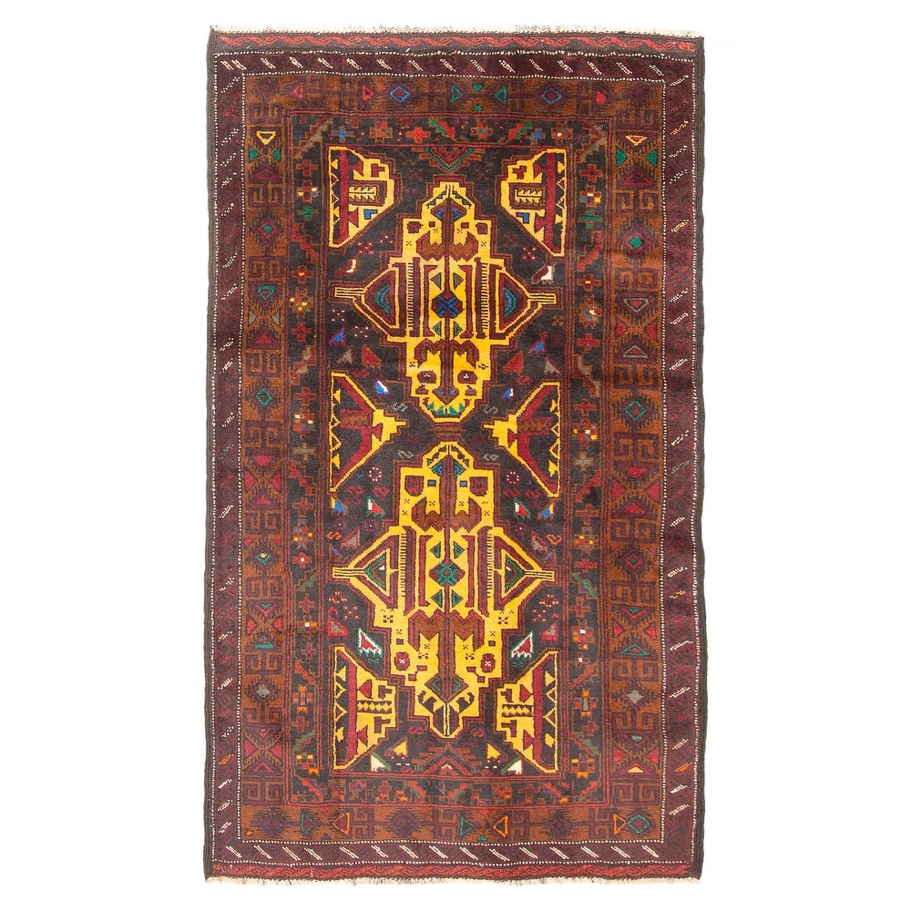 ECARPETGALLERY Hand-knotted Teimani Orange Wool Rug - 3'7 x 5'11