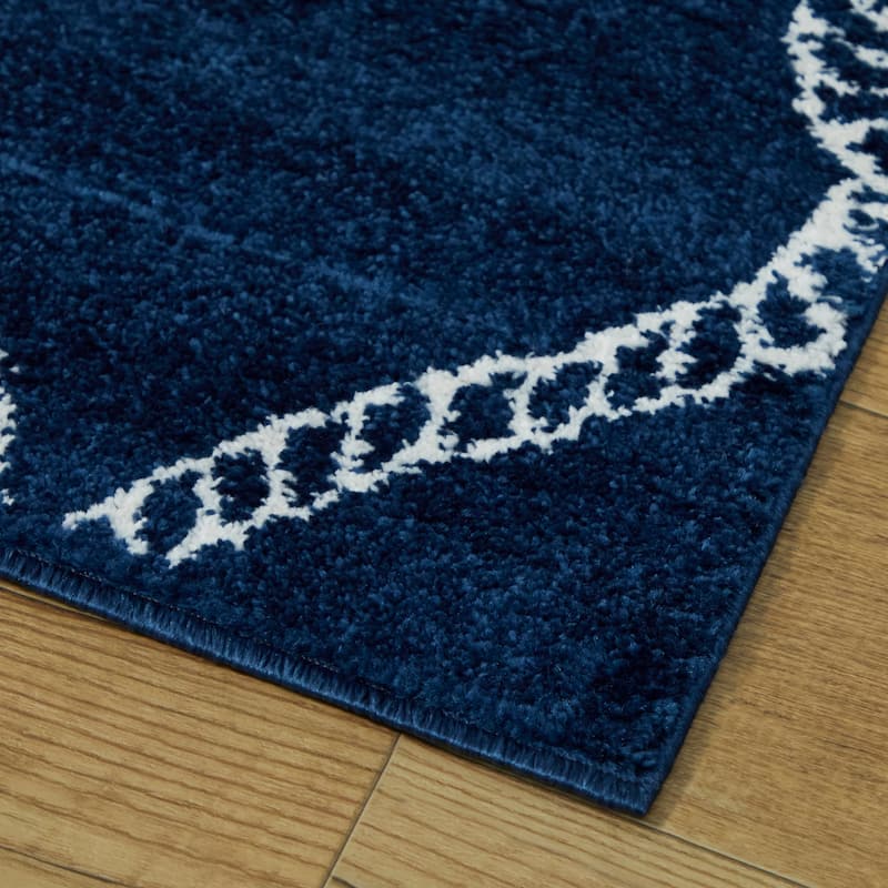 Fischer Nautical Trellis Coastal Area Rug