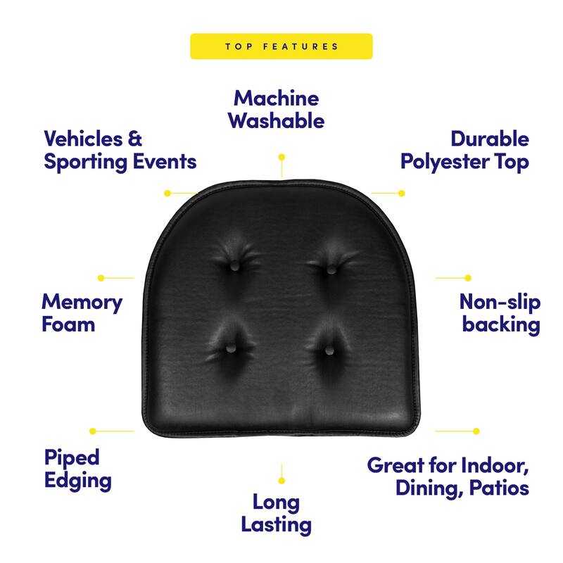 U-Shaped Faux Leather Memory Foam Chair Pads