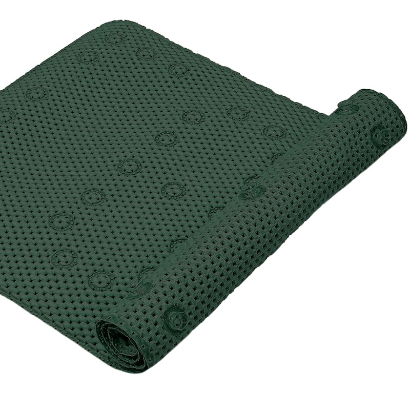 Hunter Green Non-Slip Foam Bathtub Shower Mat With Suction Cups - 36" x 17"