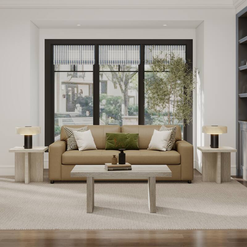 Roundhill Furniture Cavira 3-Piece Faux Marble Coffee Table Set