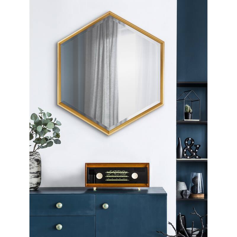 Kate and Laurel Calter Hexagon Framed Wall Mirror