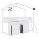 preview thumbnail 5 of 5, Twin Size House Loft Bed with Storage Cabinet, Blackboard, Drawers, and Ladder
