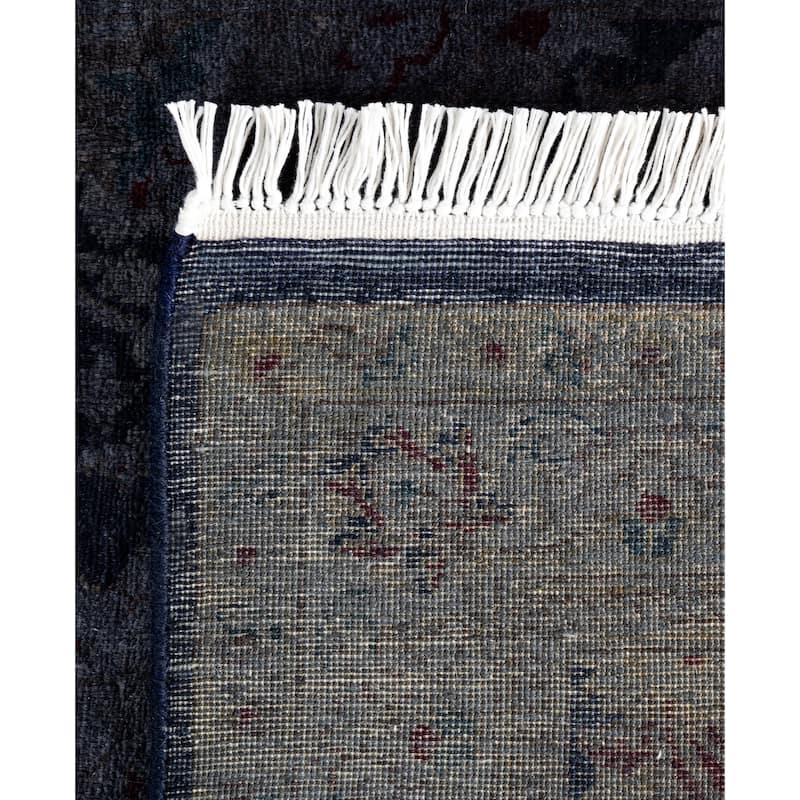 Overdyed One-of-a-Kind Hand-Knotted Area Rug - Navy - 2' 6" x 10' 1"