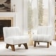 preview thumbnail 21 of 47, Art Leon Set of 2 Comfortable Armless Accent Chair Sectional Off-White