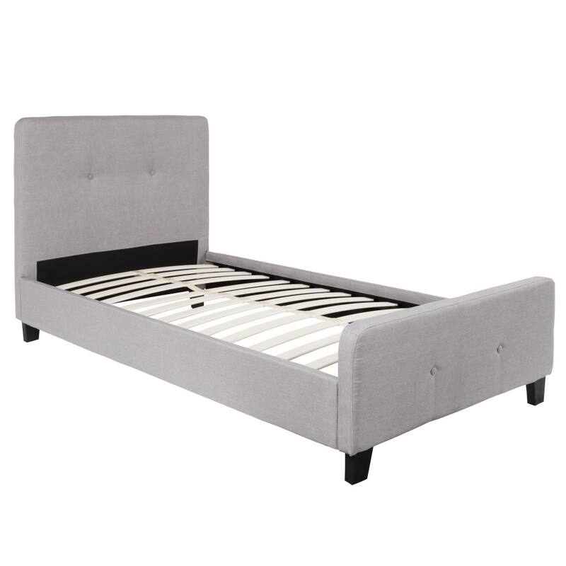 Button Tufted Upholstered Casual Style Platform Bed
