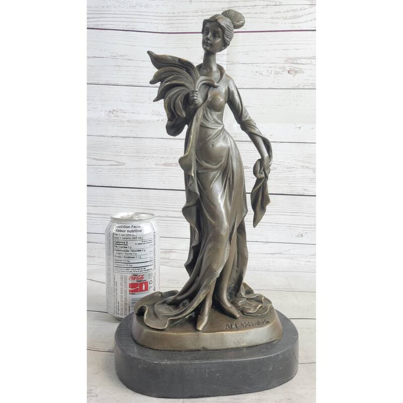 Art Deco Woman Female Figure Bronze Statue Sculpture Original Art 14 Inches X 7 Inches