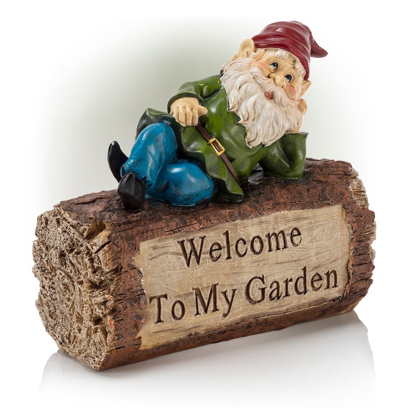 Gnome Folding Hands Looking Up Garden Statue