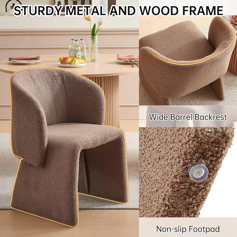 Howtai Barrel Dining Sofa Chairs Upholstered-Fully Wrapped