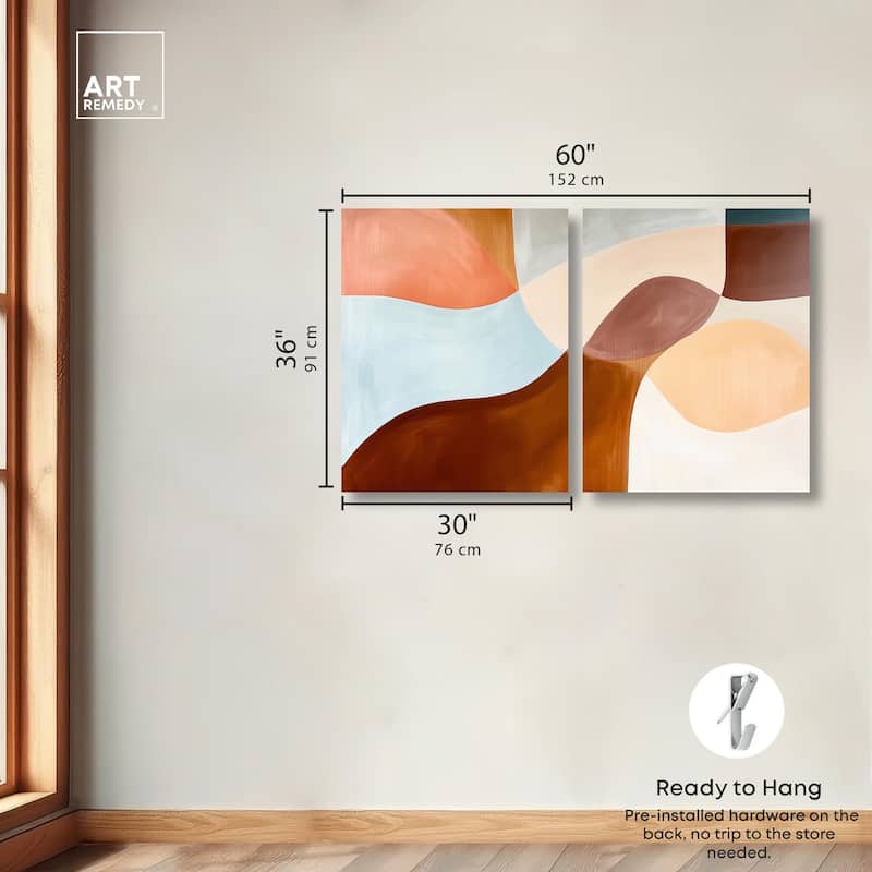 Shapes Revisited II Canvas Set of 2 by Art Remedy, Gallery Wrapped