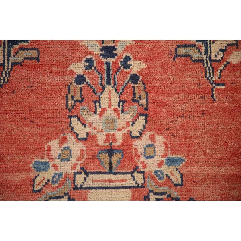 Hand Knotted Oriental 100% Wool Carpet Traditional Floral Red Mahal Runner Rug - 10' 3'' X 3' 4''