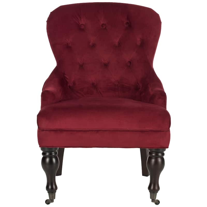SAFAVIEH Chrissy Tufted Beige Petite Arm Chair - 23.6" x 28.7" x 34.6" - 24Wx29Dx35H - Red