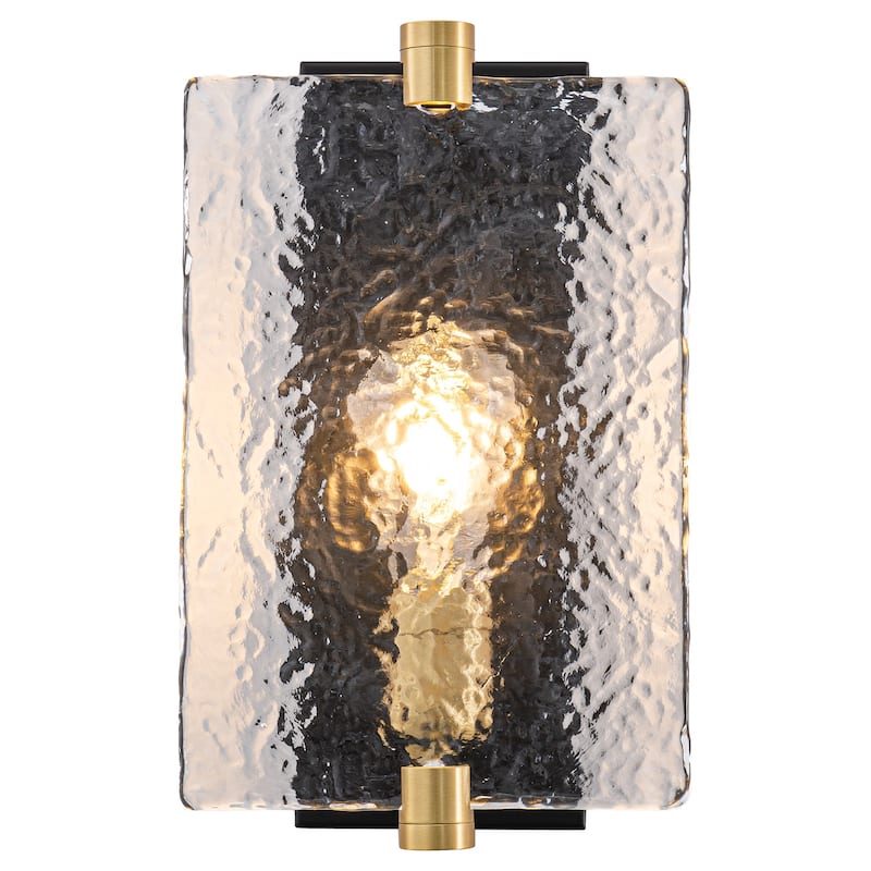 Hammered Glass Wall Sconce Modern Industrial Accent Light